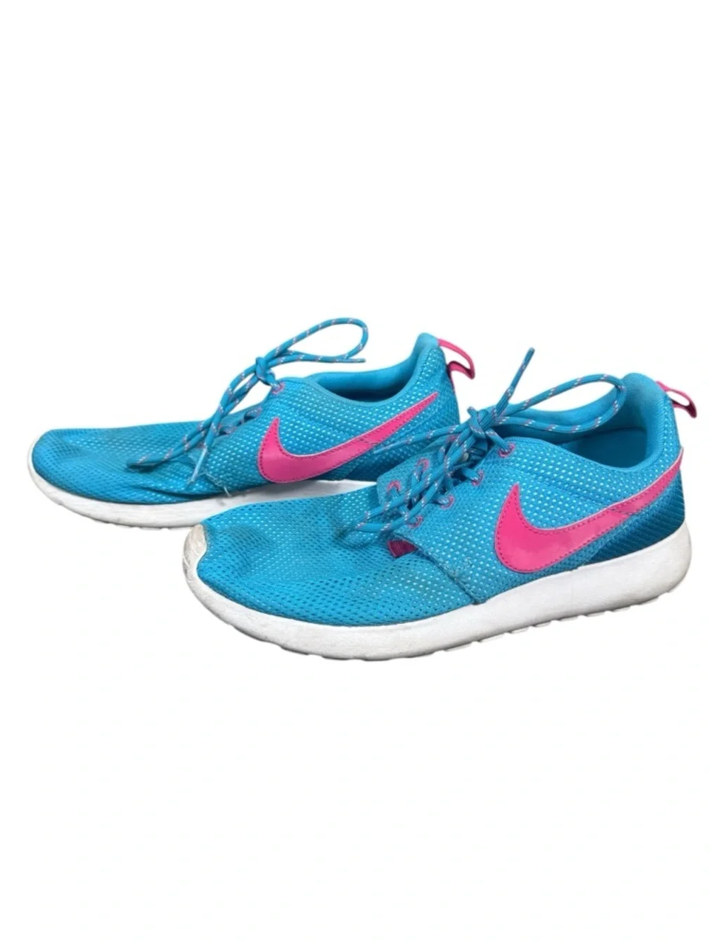 Nike Kids Light Blue Sneaker with Pink Swoosh
